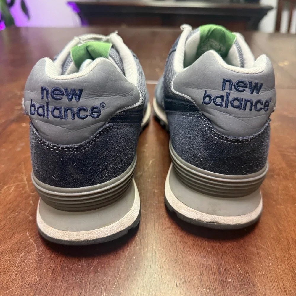 New Balance 574 Classic Sneakers Mens 13 Navy Blue Green Shoes ML574NKG Suede